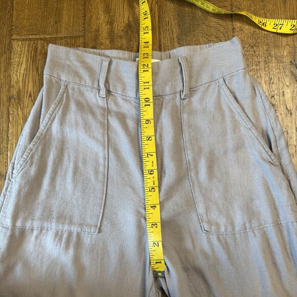 Abercrombie & Fitch Women’s Linen Blend Wide Leg Pants Taupe Grey Size XS Short - Picture 4 of 7